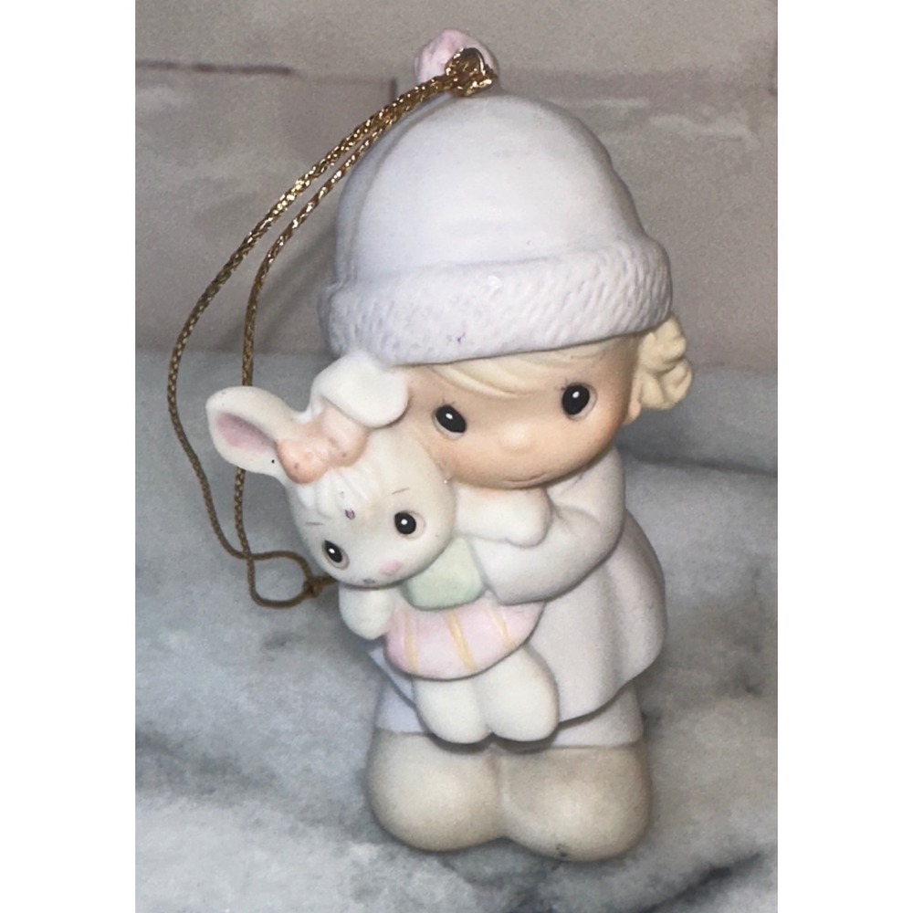 Precious Moments 1992 Good Friends Are For Always Girl Bunny Ornament 524131